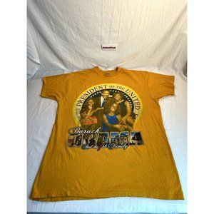 Vintage Obama Presidential T-Shirt Mens XXL Graphic 2XL Shirt Yellow